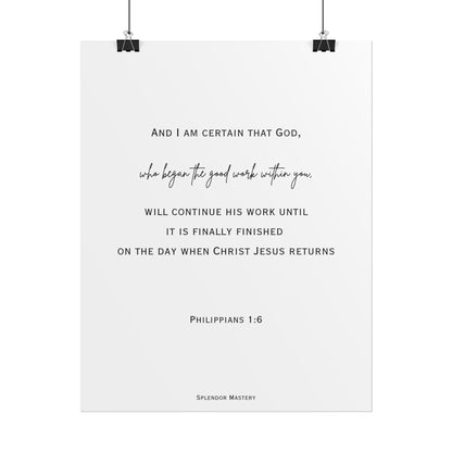 Philippians 1:6, Rolled Poster, Vertical
