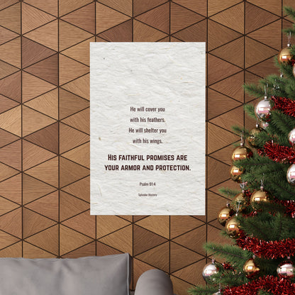 Psalm 91:4, Inspirational Matte Vertical Poster