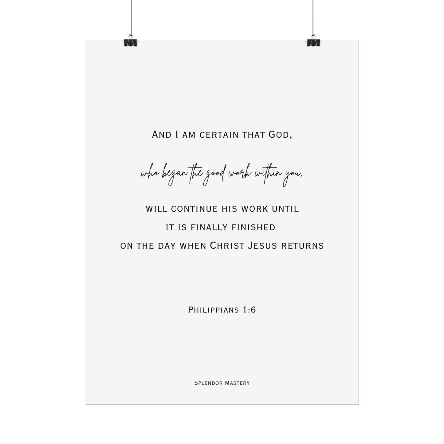 Philippians 1:6, Rolled Poster, Vertical