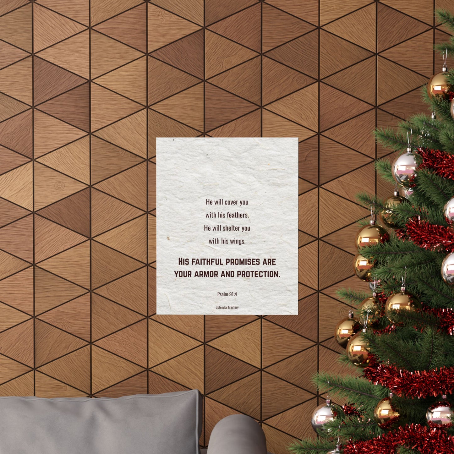 Psalm 91:4, Inspirational Matte Vertical Poster