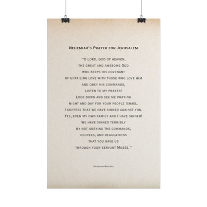 Nehemiah's Prayer for Jerusalem, Poster