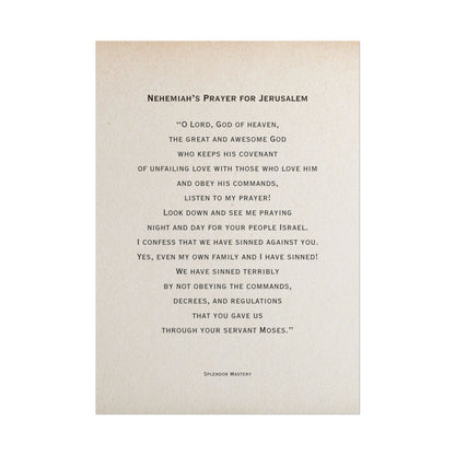 Nehemiah's Prayer for Jerusalem, Poster