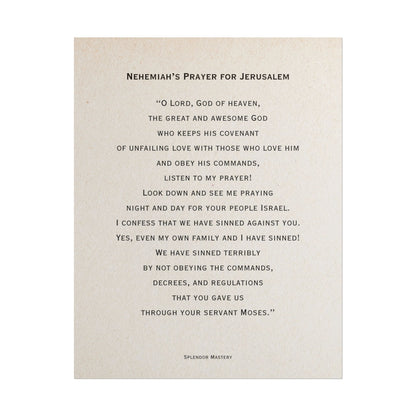 Nehemiah's Prayer for Jerusalem, Poster