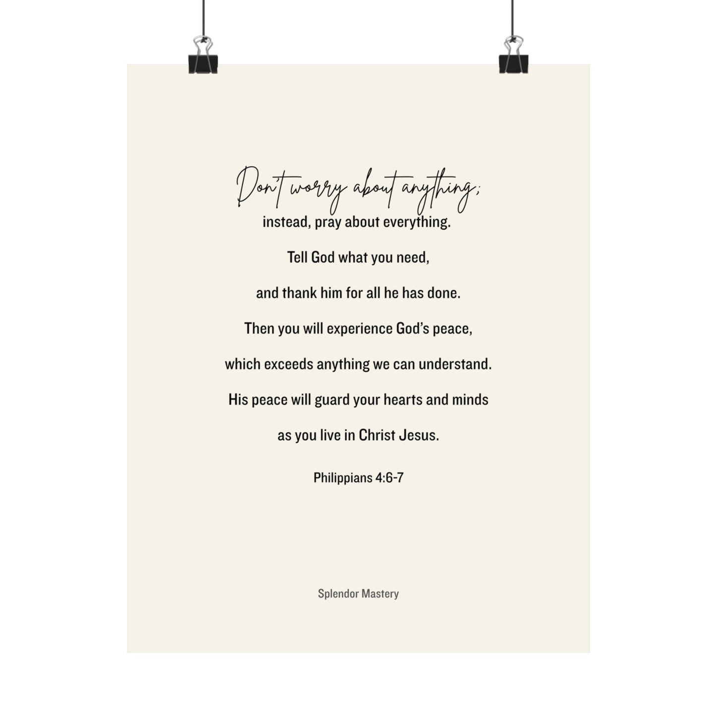 Philippians 4:6-7, Matte Vertical Poster