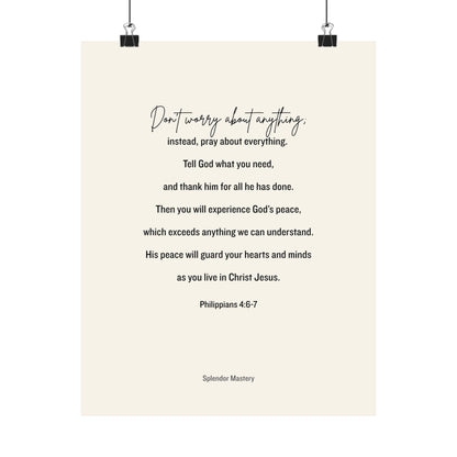 Philippians 4:6-7, Matte Vertical Poster