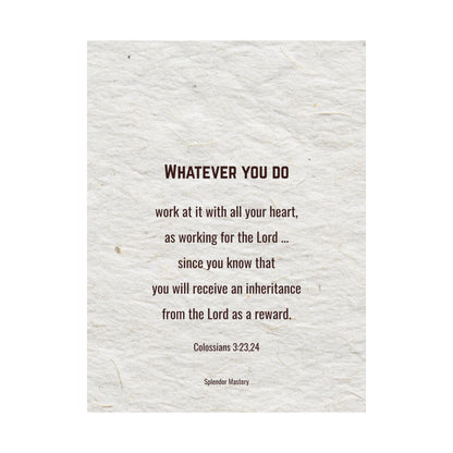 Colossians 3:23,24 Inspirational Matte Vertical Poster