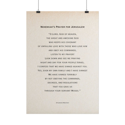 Nehemiah's Prayer for Jerusalem, Poster