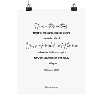Philippians 3:13,14, Matte Vertical Poster