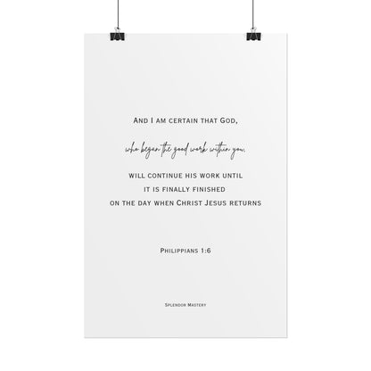 Philippians 1:6, Rolled Poster, Vertical