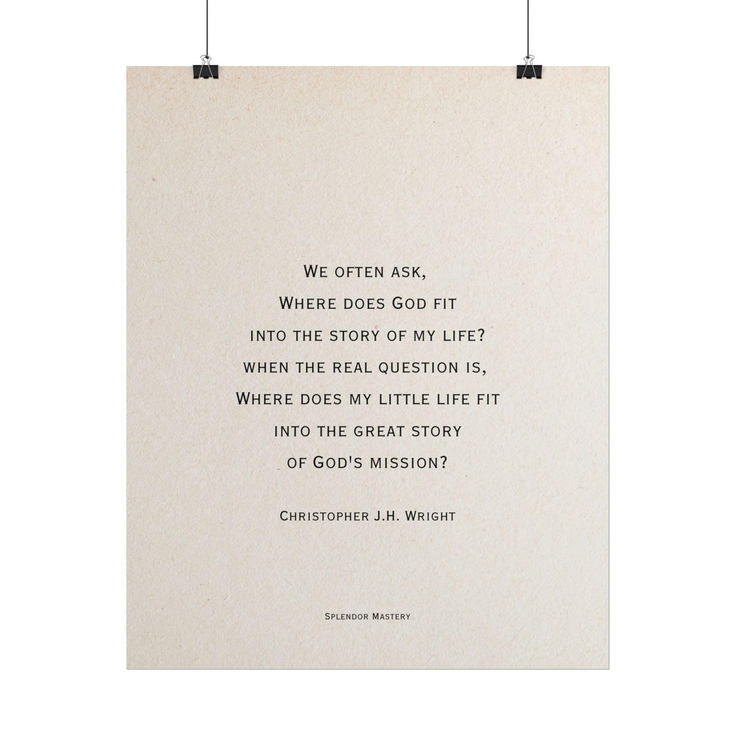 Christopher J.H. Wright Quote, Poster