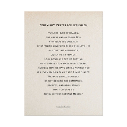 Nehemiah's Prayer for Jerusalem, Poster
