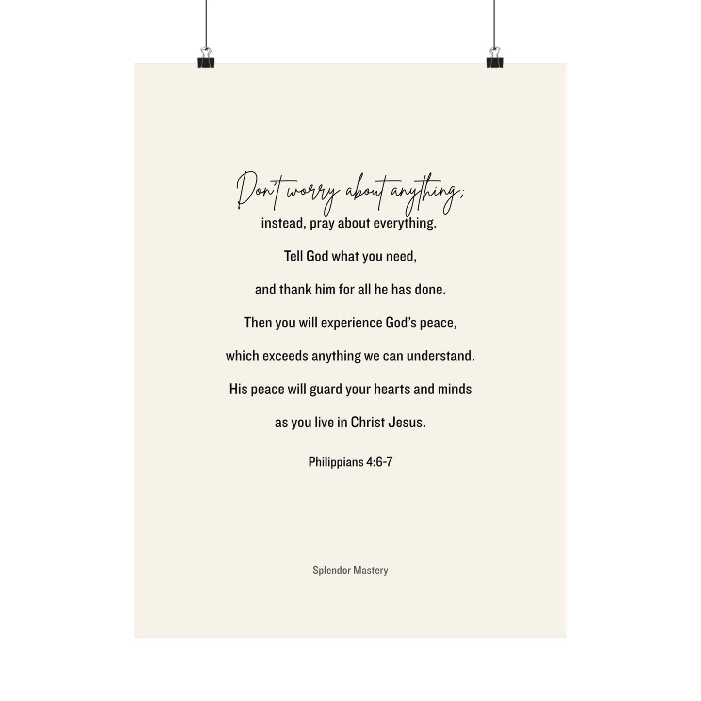 Philippians 4:6-7, Matte Vertical Poster