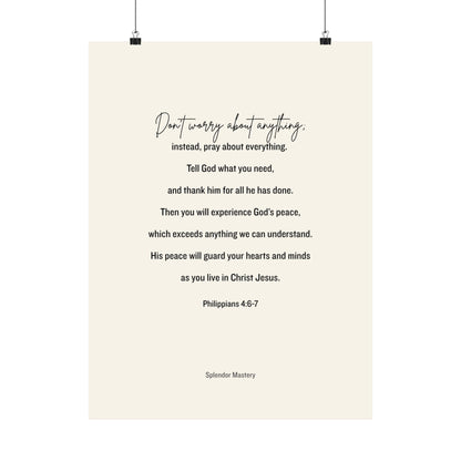 Philippians 4:6-7, Matte Vertical Poster
