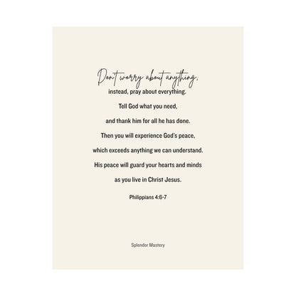 Philippians 4:6-7, Matte Vertical Poster