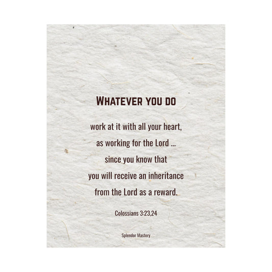Colossians 3:23,24 Inspirational Matte Vertical Poster