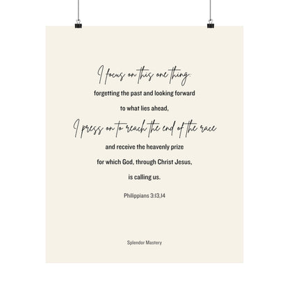 Philippians 3:13,14, Matte Vertical Poster