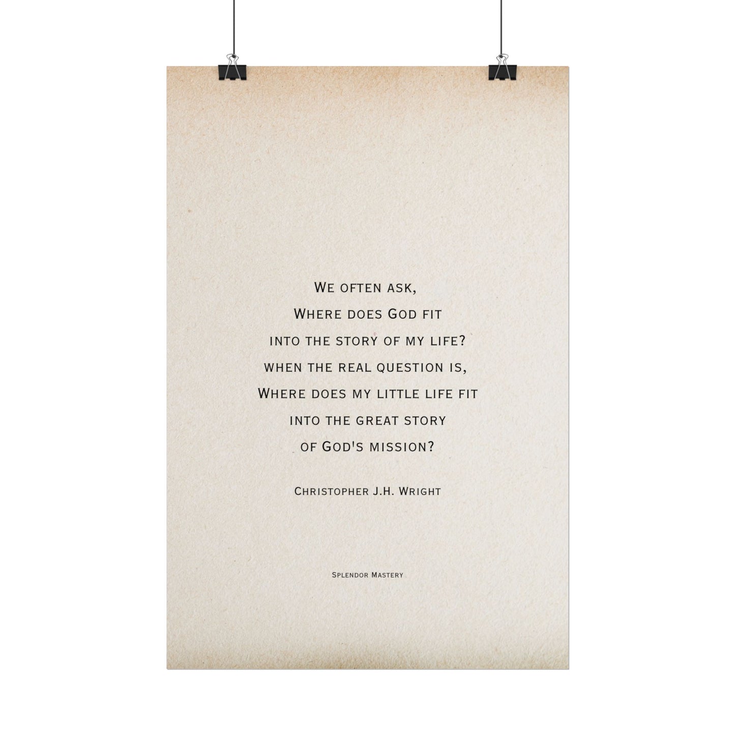 Christopher J.H. Wright Quote, Poster
