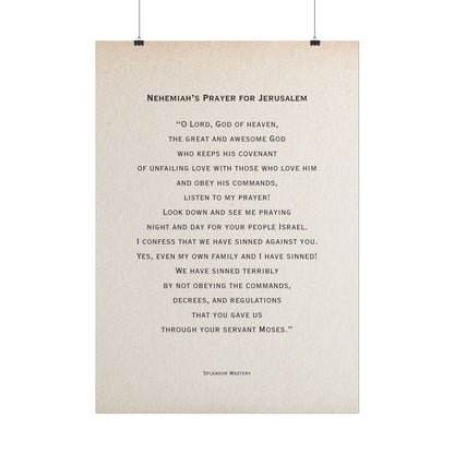 Nehemiah's Prayer for Jerusalem, Poster