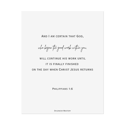 Philippians 1:6, Rolled Poster, Vertical