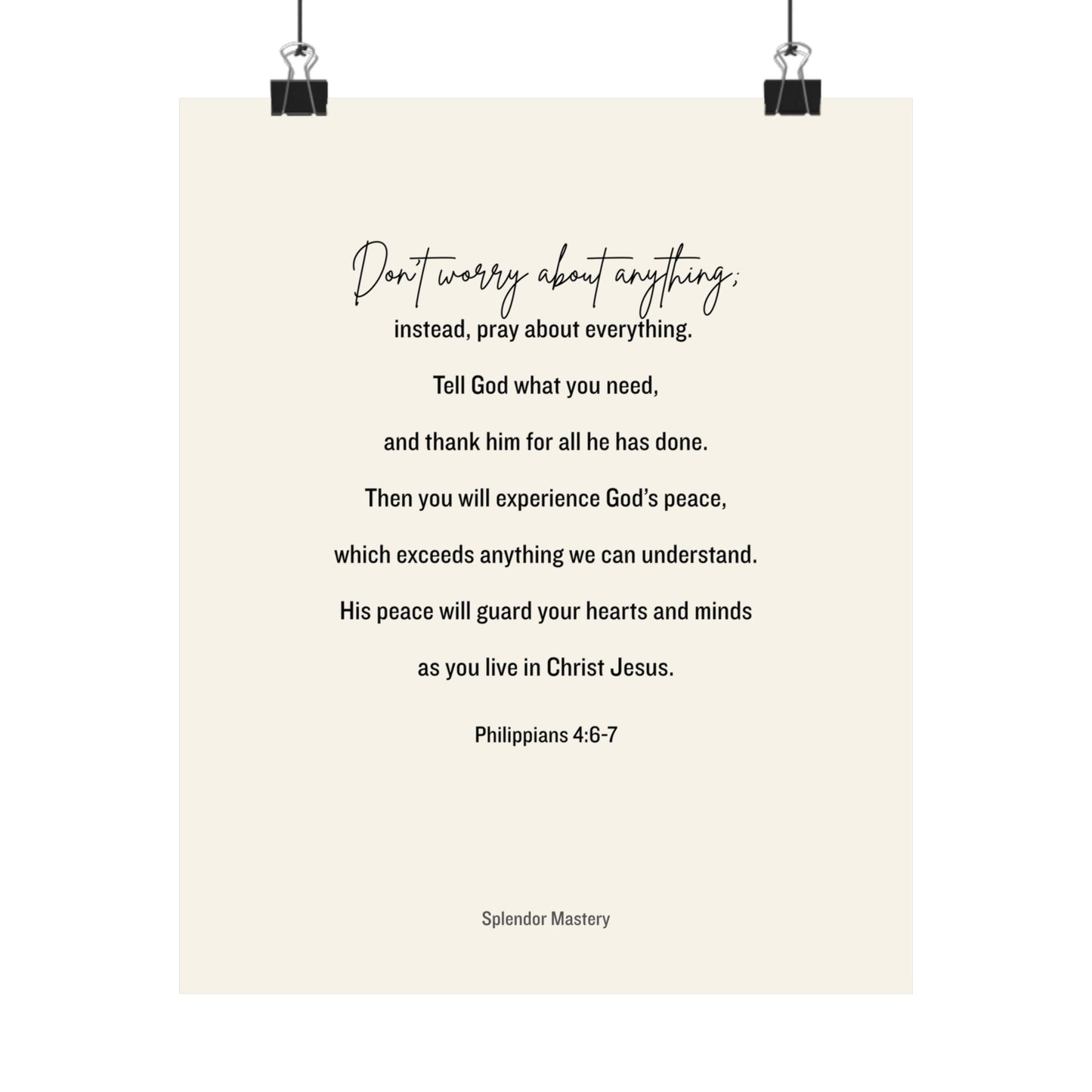 Philippians 4:6-7, Matte Vertical Poster