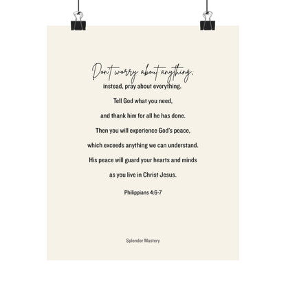 Philippians 4:6-7, Matte Vertical Poster
