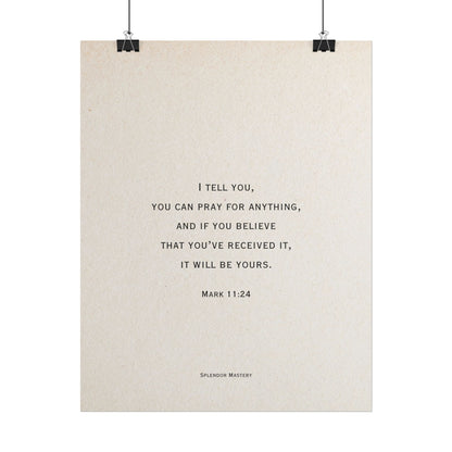 Mark 11:24, Prayer Poster