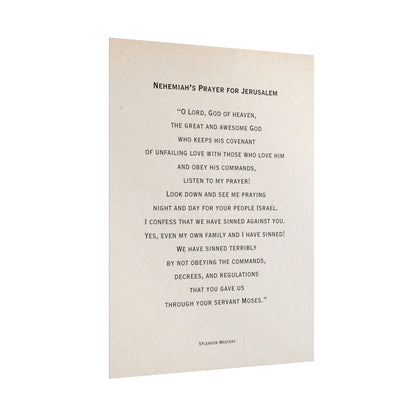 Nehemiah's Prayer for Jerusalem, Poster