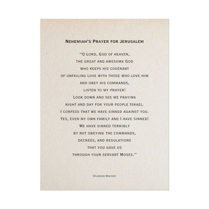 Nehemiah's Prayer for Jerusalem, Poster