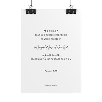 Romans 8:28, Rolled Poster, Vertical