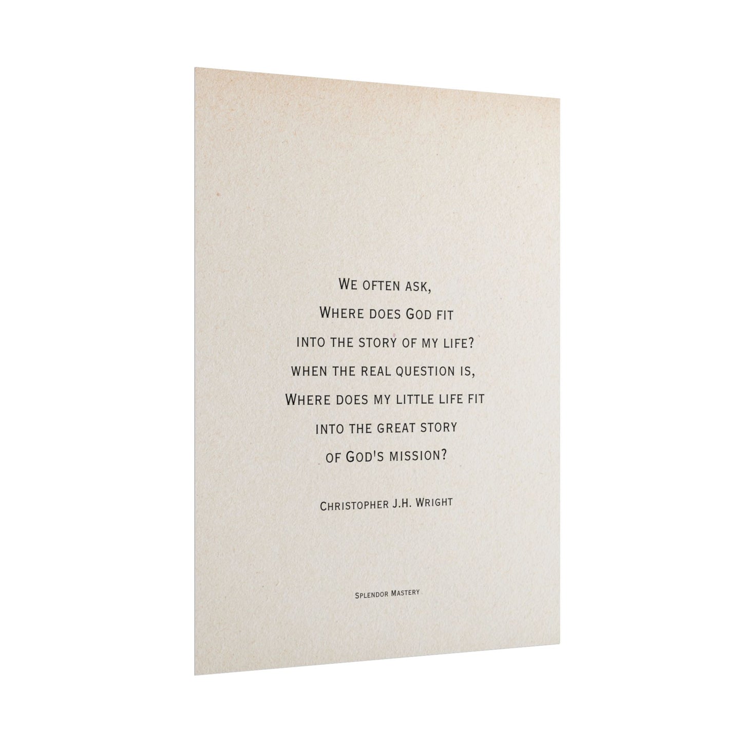 Christopher J.H. Wright Quote, Poster