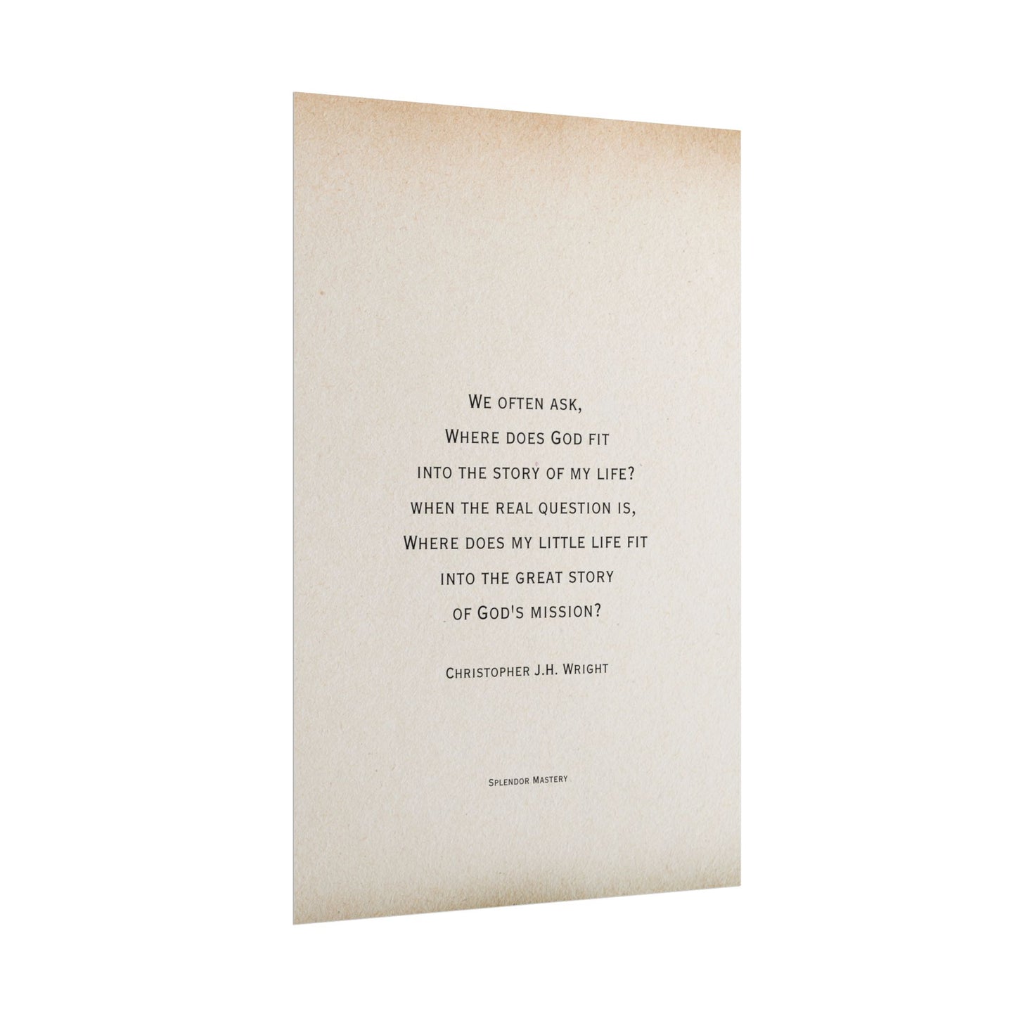 Christopher J.H. Wright Quote, Poster