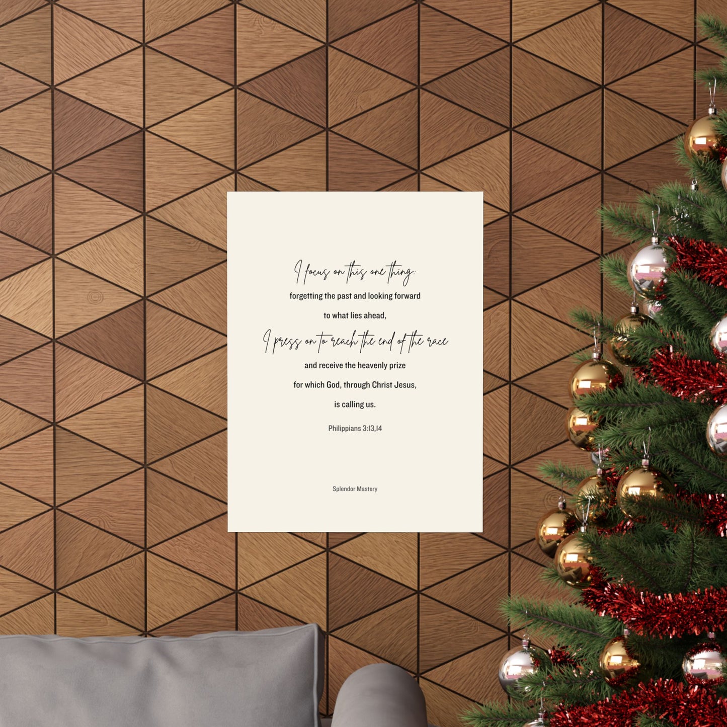 Philippians 3:13,14, Matte Vertical Poster