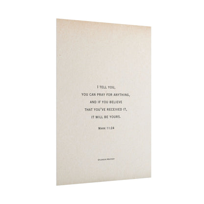 Mark 11:24, Prayer Poster
