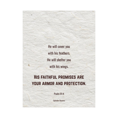 Psalm 91:4, Inspirational Matte Vertical Poster