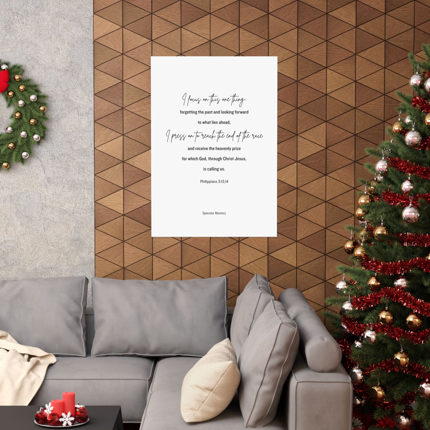 Philippians 3:13,14, Matte Vertical Poster