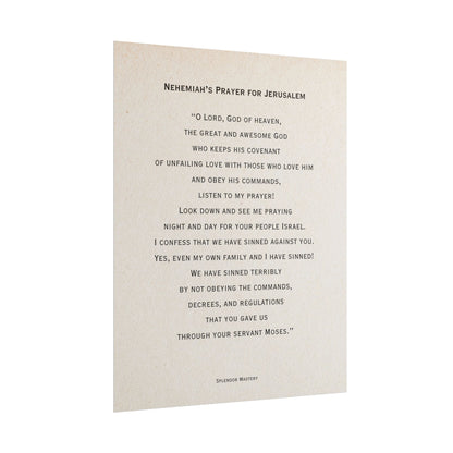 Nehemiah's Prayer for Jerusalem, Poster