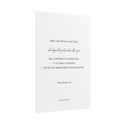 Philippians 1:6, Rolled Poster, Vertical