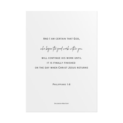 Philippians 1:6, Rolled Poster, Vertical
