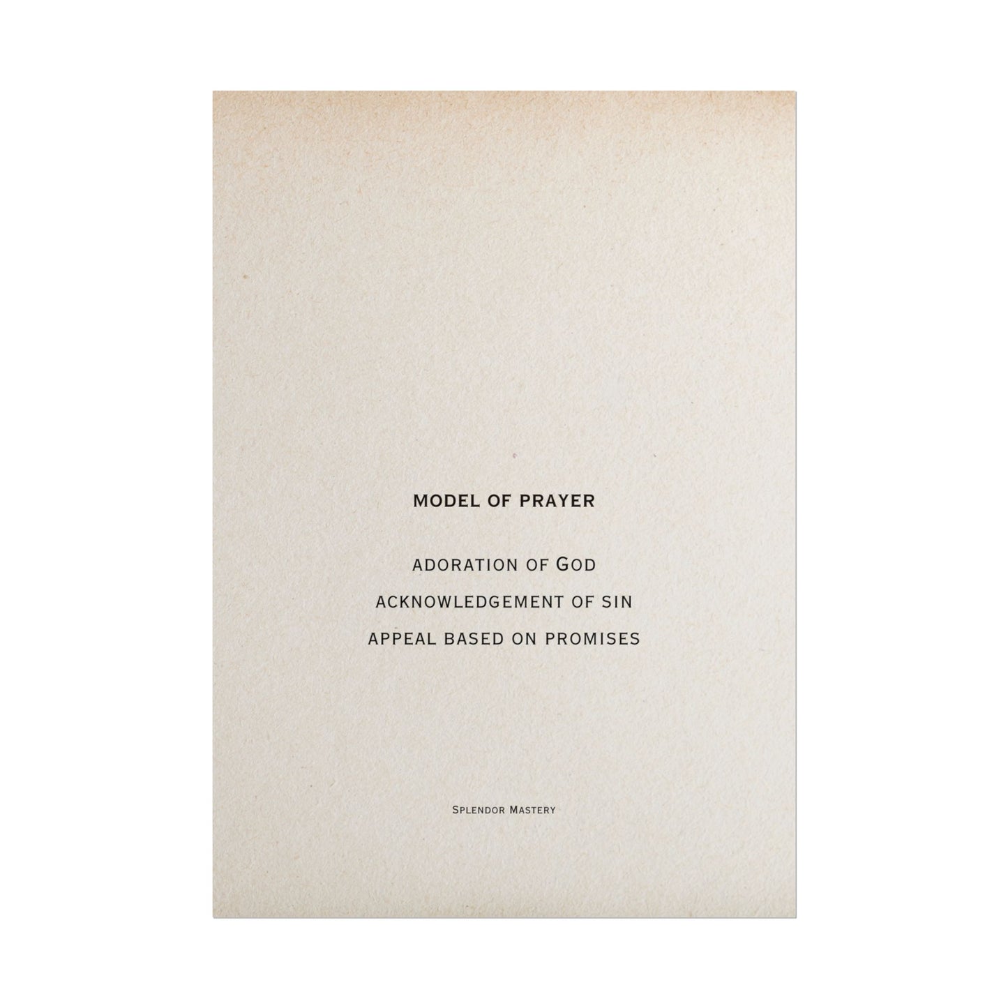 Model of Prayer Poster
