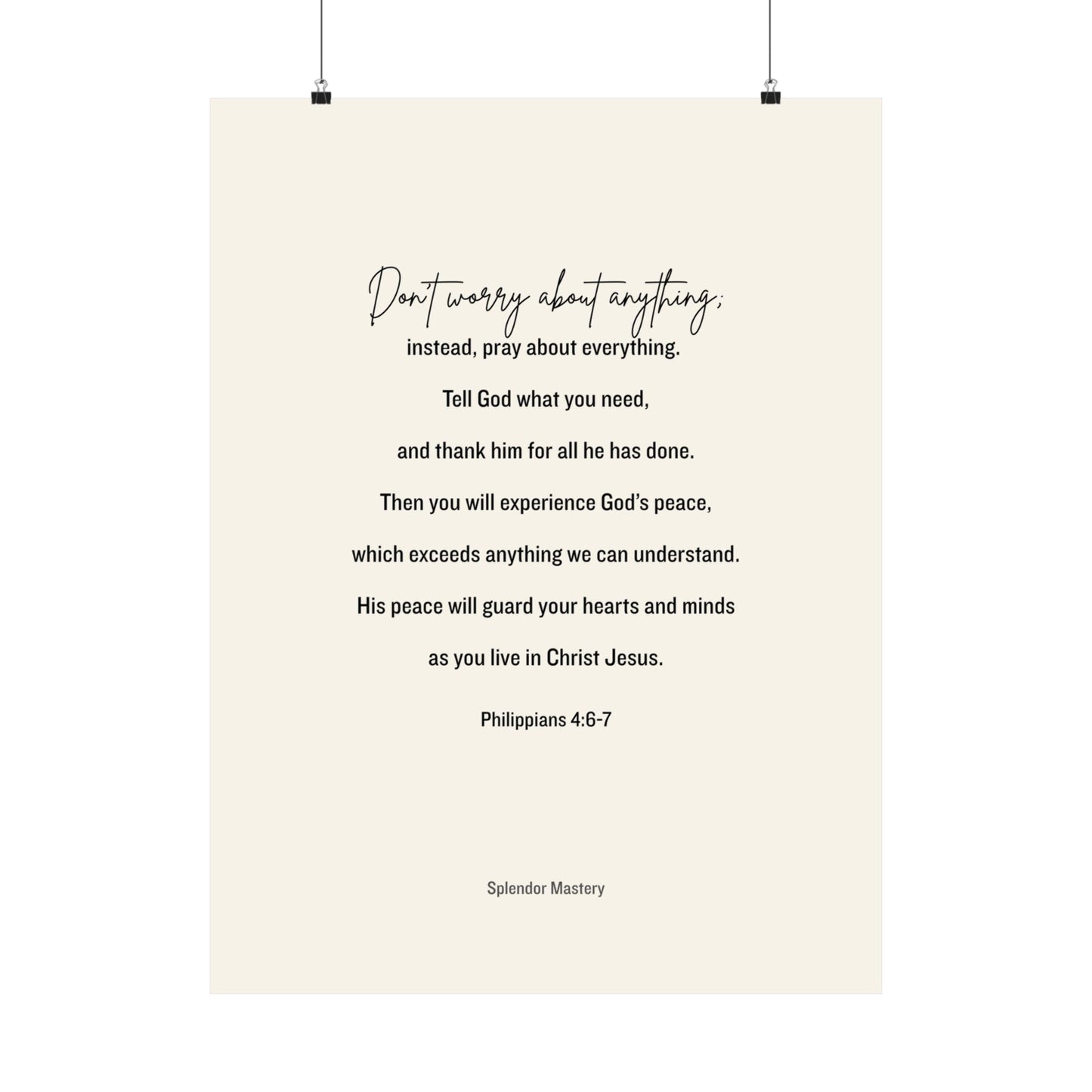 Philippians 4:6-7, Matte Vertical Poster