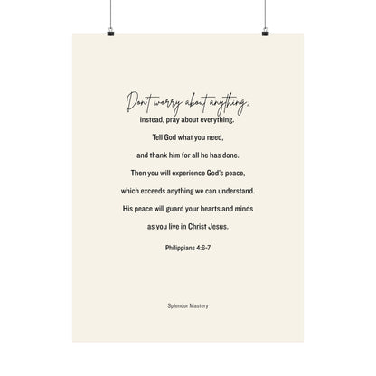 Philippians 4:6-7, Matte Vertical Poster
