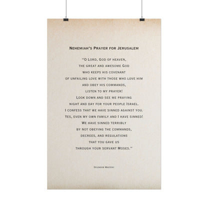 Nehemiah's Prayer for Jerusalem, Poster
