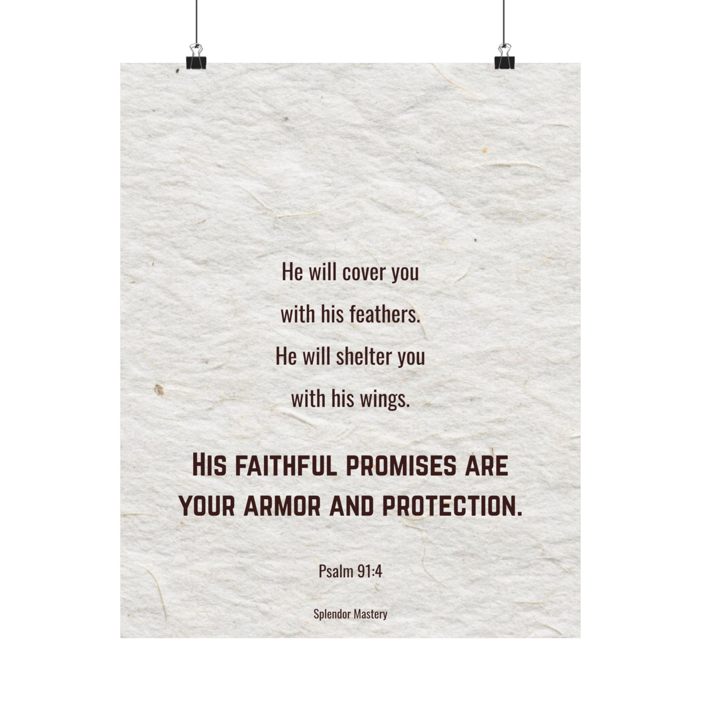 Psalm 91:4, Inspirational Matte Vertical Poster