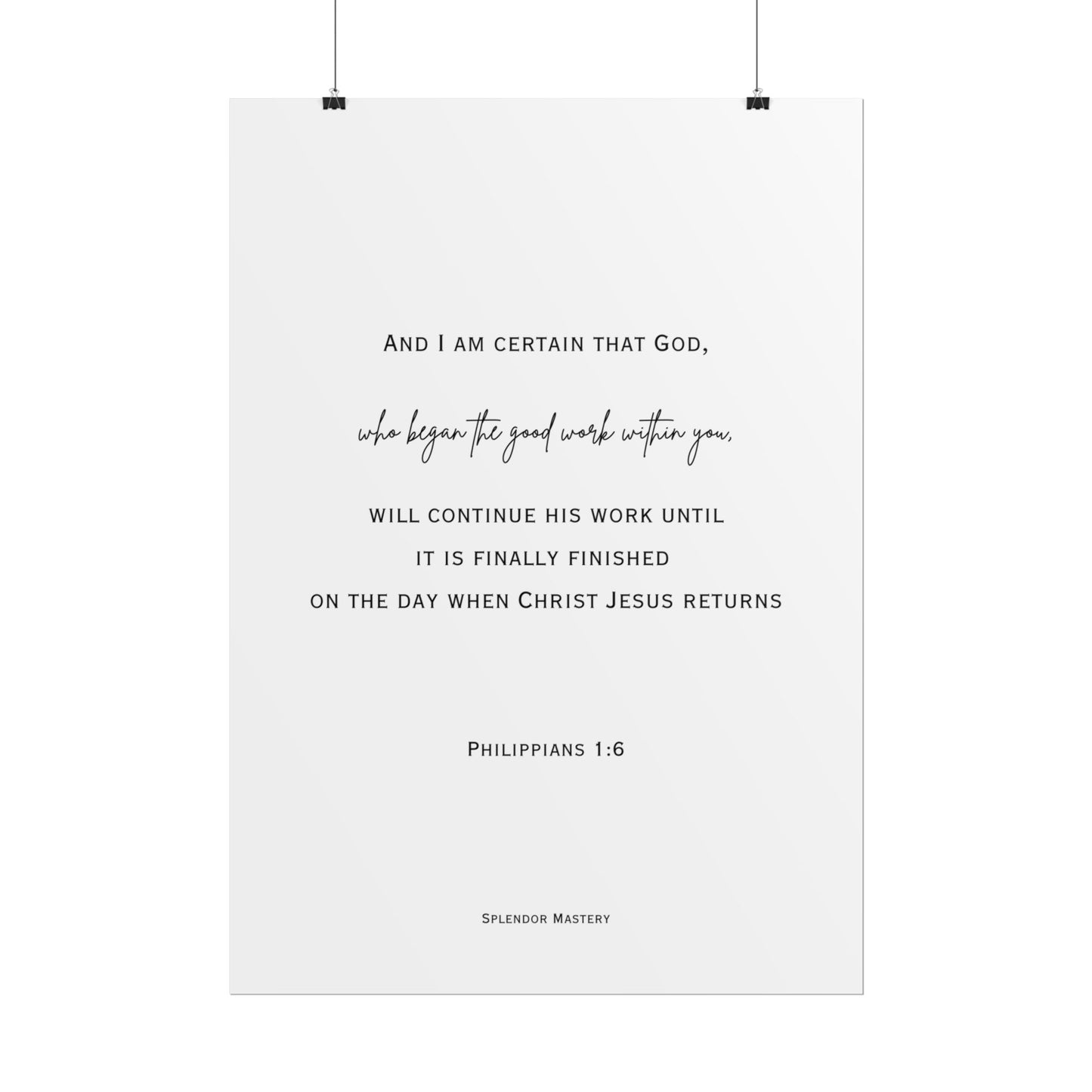 Philippians 1:6, Rolled Poster, Vertical
