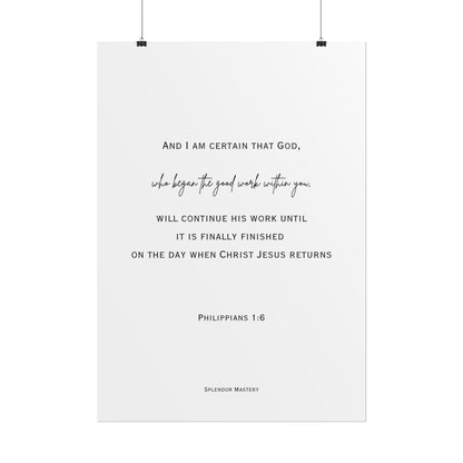 Philippians 1:6, Rolled Poster, Vertical