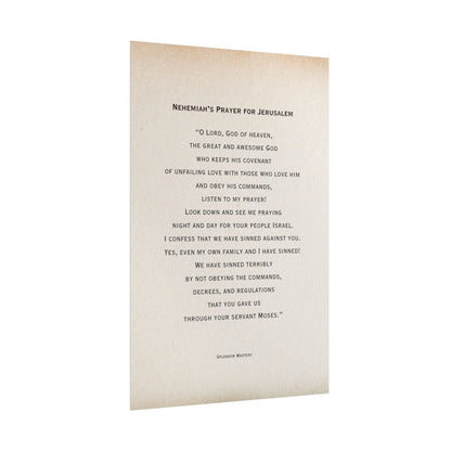 Nehemiah's Prayer for Jerusalem, Poster