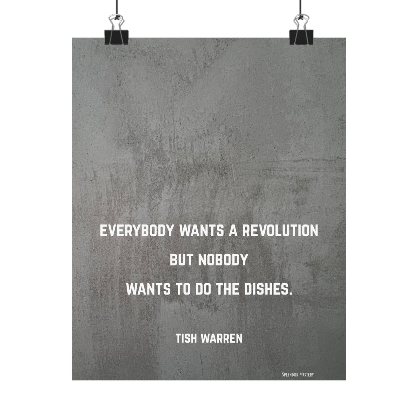 Tish Warren Quote, Inspirational Matte Vertical Poster