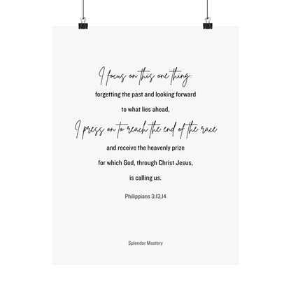 Philippians 3:13,14, Matte Vertical Poster