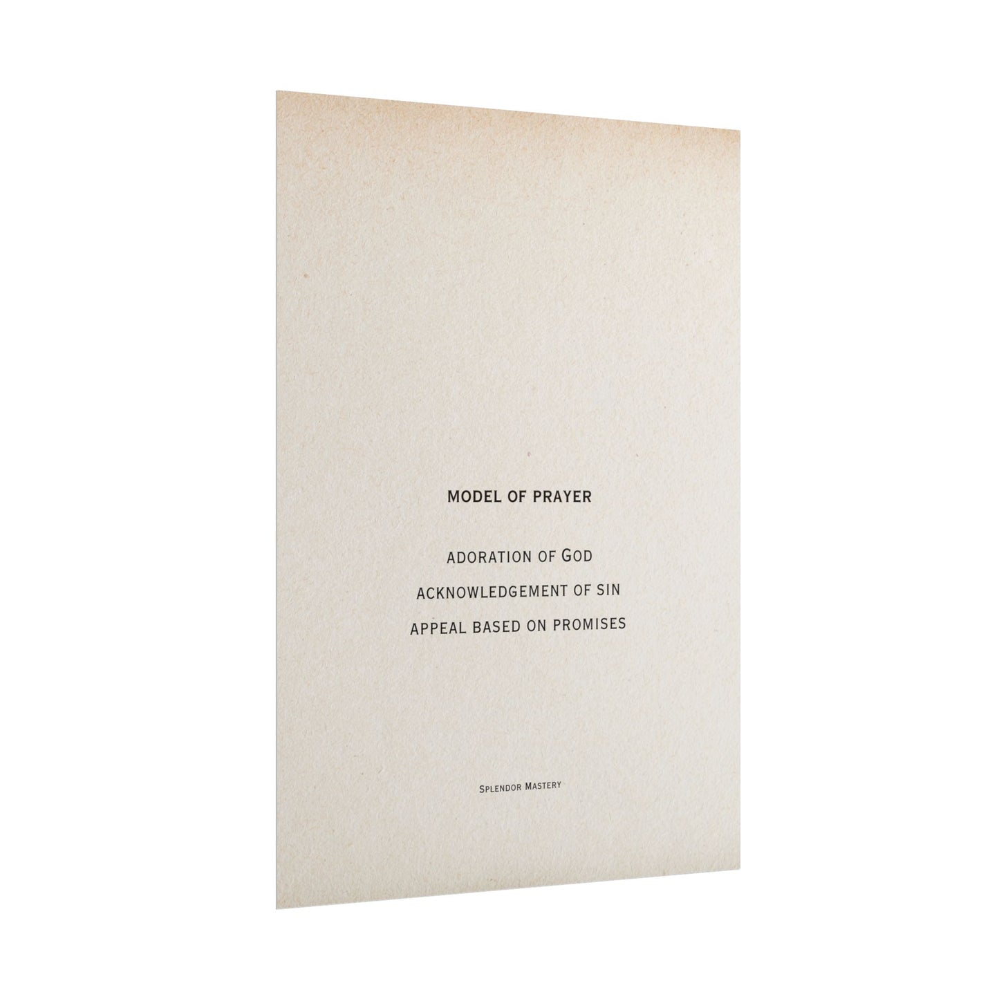 Model of Prayer Poster