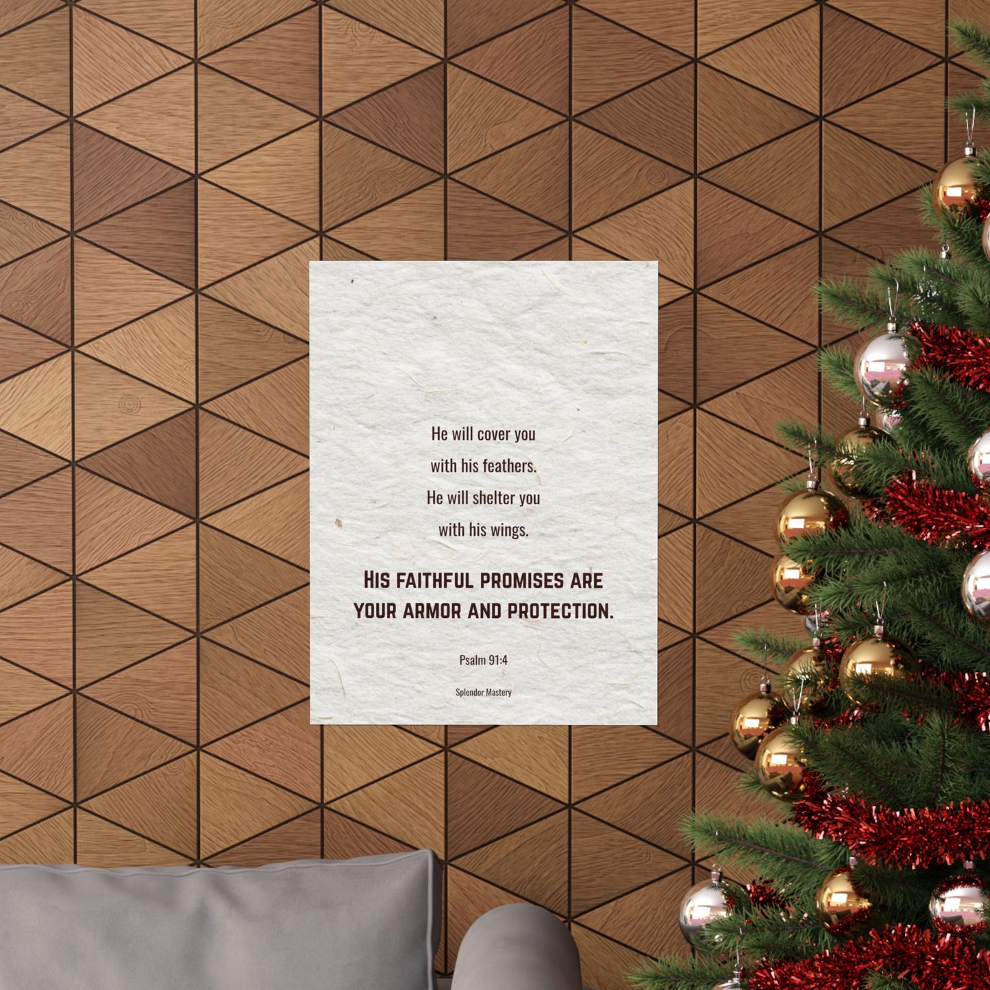 Psalm 91:4, Inspirational Matte Vertical Poster